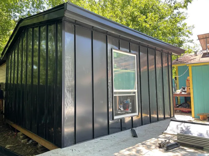 Black standing seam metal wall panels for Metal Roof Installation in Schodack